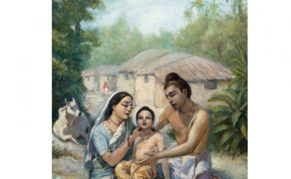Nimai assured His parents that He would serve them and not take sannayasa,